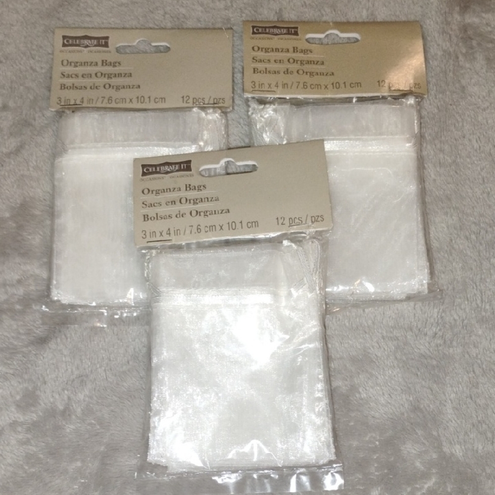 Celebrate It Sheer White Organza Gift Bags